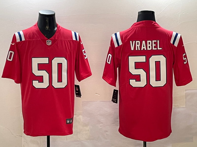 Men's New England Patriots Mike Vrabel #50 Red Retired Alternate Jersey
